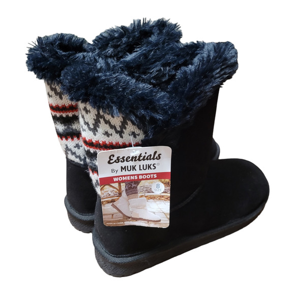 Muk Luks Shoes - NWT MUK LUKS Carey boot womens essentials by Muk Luk air isle knit heel sz. 8